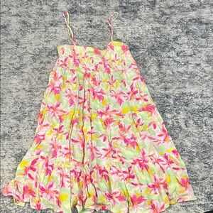 Floral Pink and Yellow Women's Dress